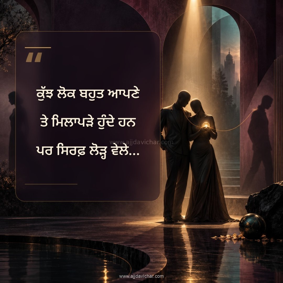 Kujh lok bahut apne te milapde hunde ne, par sirf lod vele...